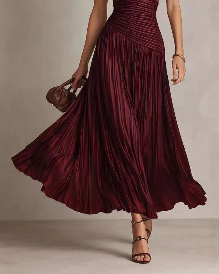 Backless Sleeveless Slim A-Line Maxi Dress