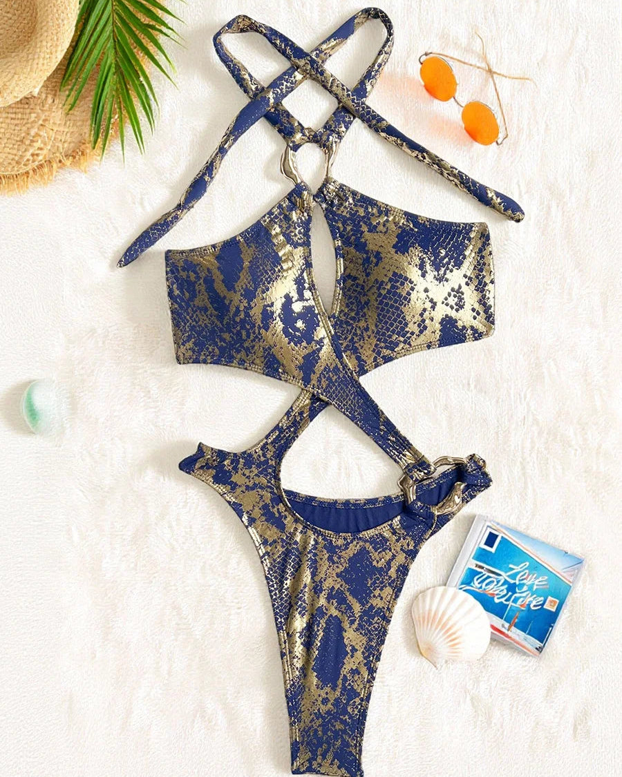 Halter Tummy Cut Out High Cut Monokini