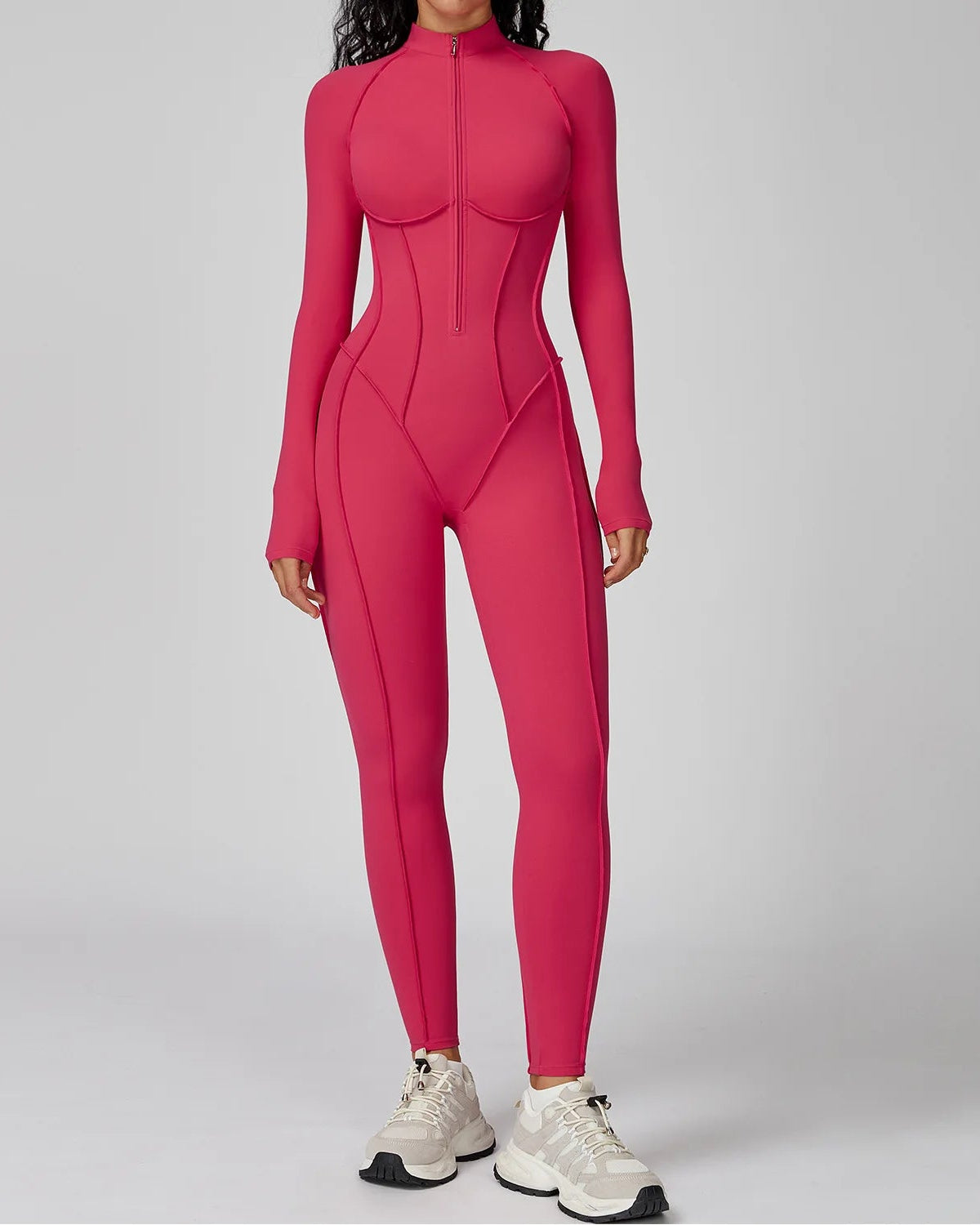 Long Sleeve Zipper Yoga Bodysuit