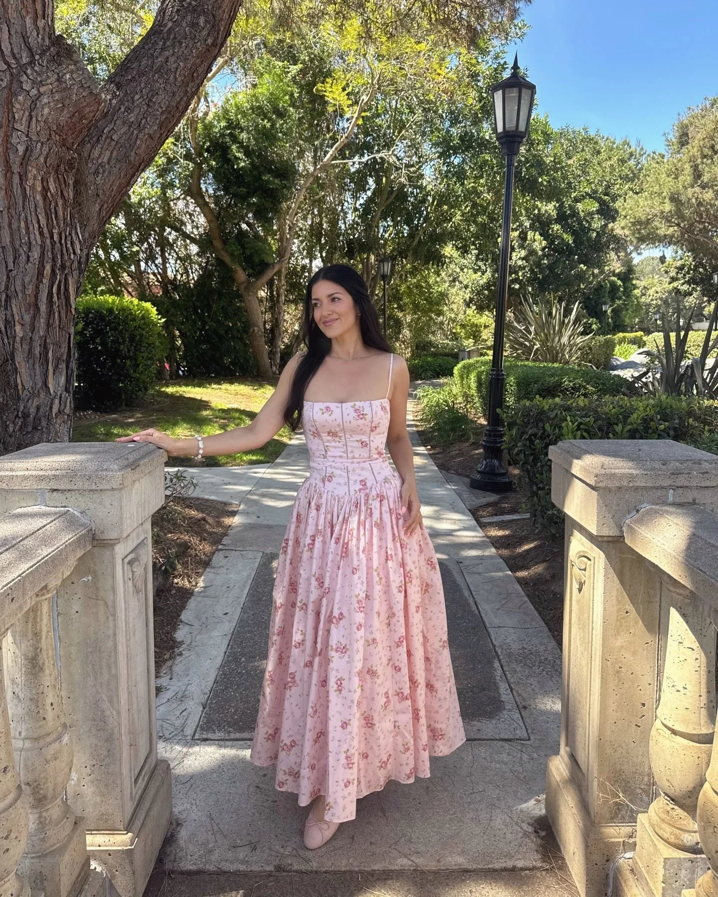 Women's Summer White Floral Midi Dress