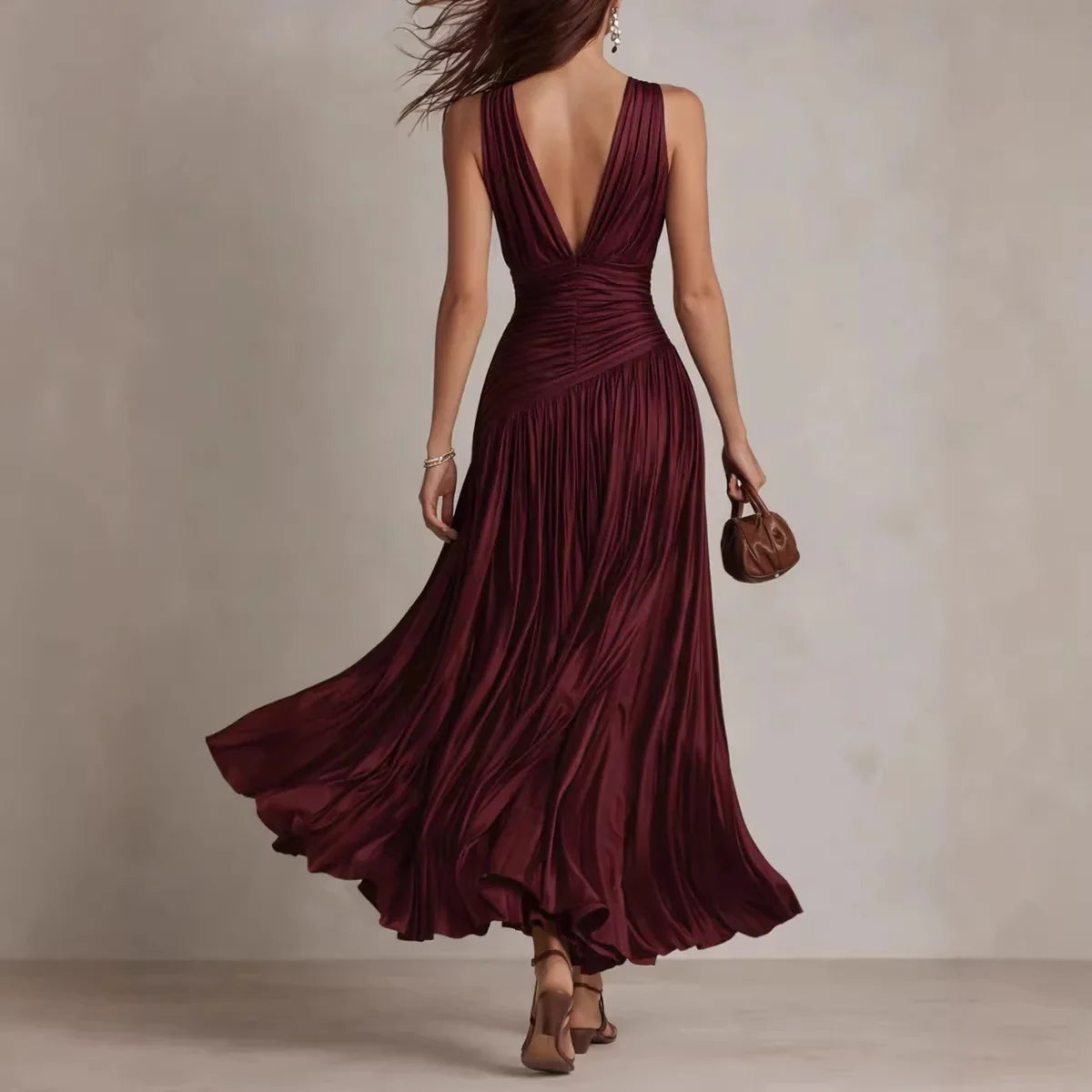 Sexy Sleeveless Backless Long Dress Women Summer 2026 Fashion Solid Color Red Slim A-line Maxi Dresses Elegant