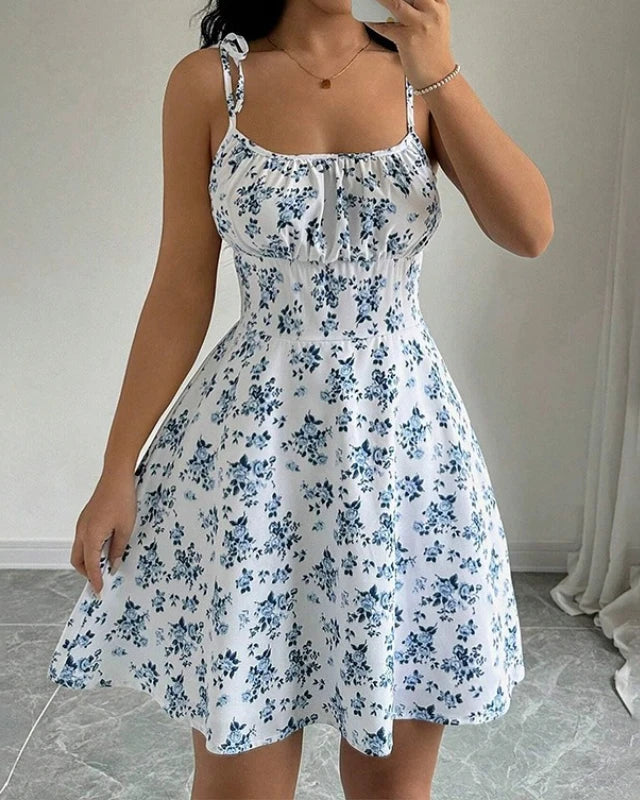 Women's Summer Floral Spaghetti Strap Beach Sundress