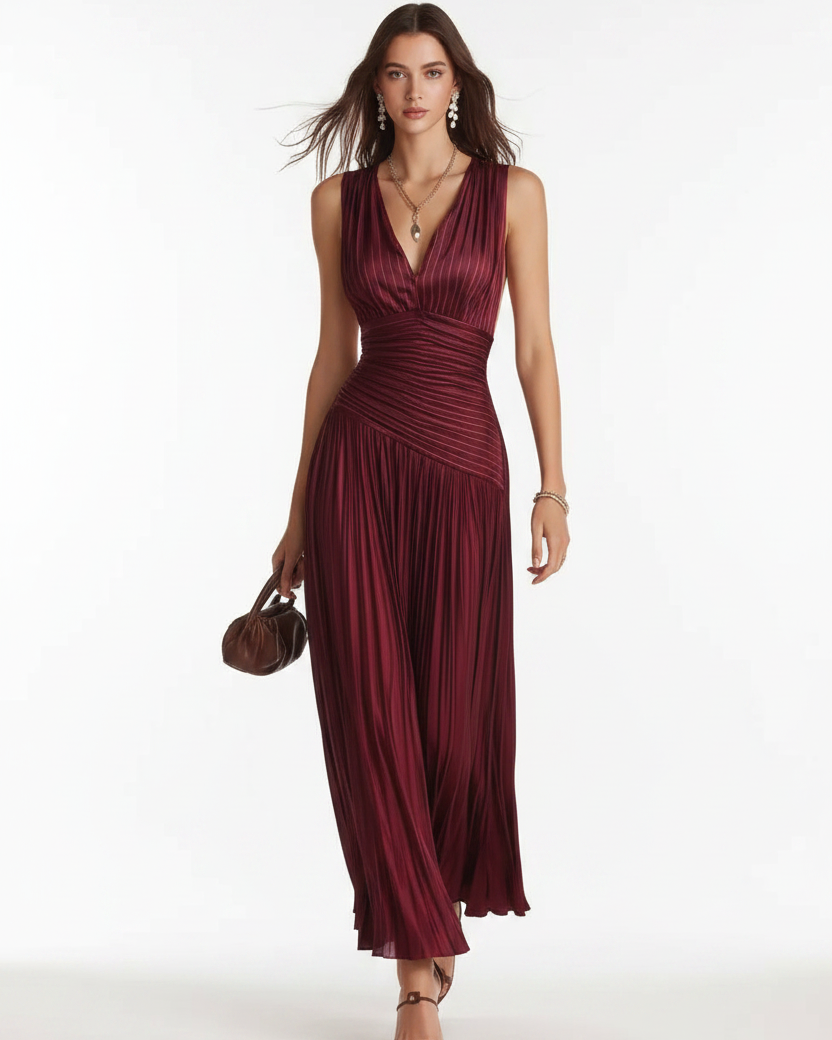 Backless Sleeveless Slim A-Line Maxi Dress