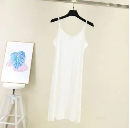 Modal Spaghetti Strap Cami Dress | Casual Beach A-Line Midi Dress