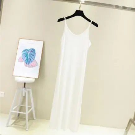 Modal Spaghetti Strap Cami Dress | Casual Beach A-Line Midi Dress