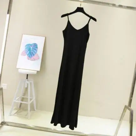 Modal Spaghetti Strap Cami Dress | Casual Beach A-Line Midi Dress