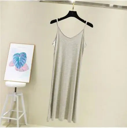 Modal Spaghetti Strap Cami Dress | Casual Beach A-Line Midi Dress