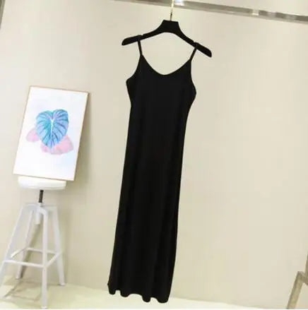 Modal Spaghetti Strap Cami Dress | Casual Beach A-Line Midi Dress