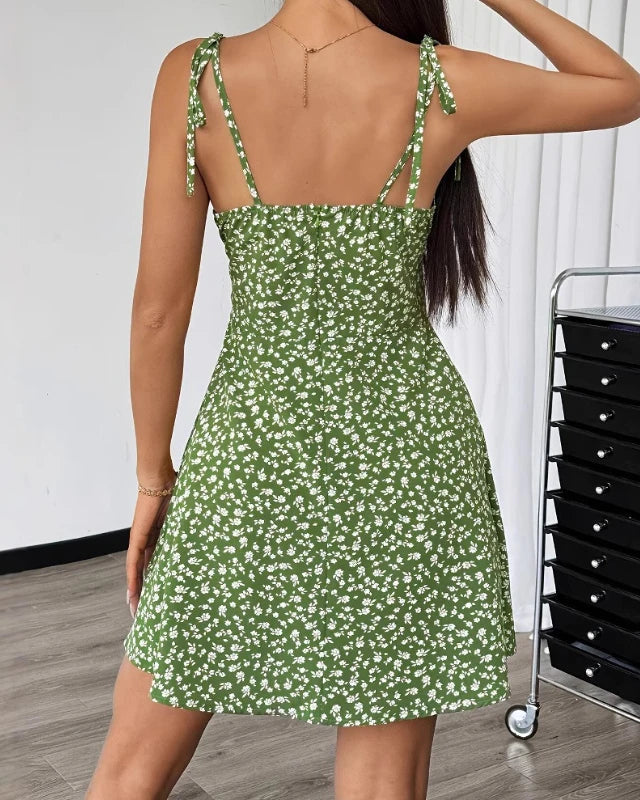 Women's Summer Floral Spaghetti Strap Beach Sundress