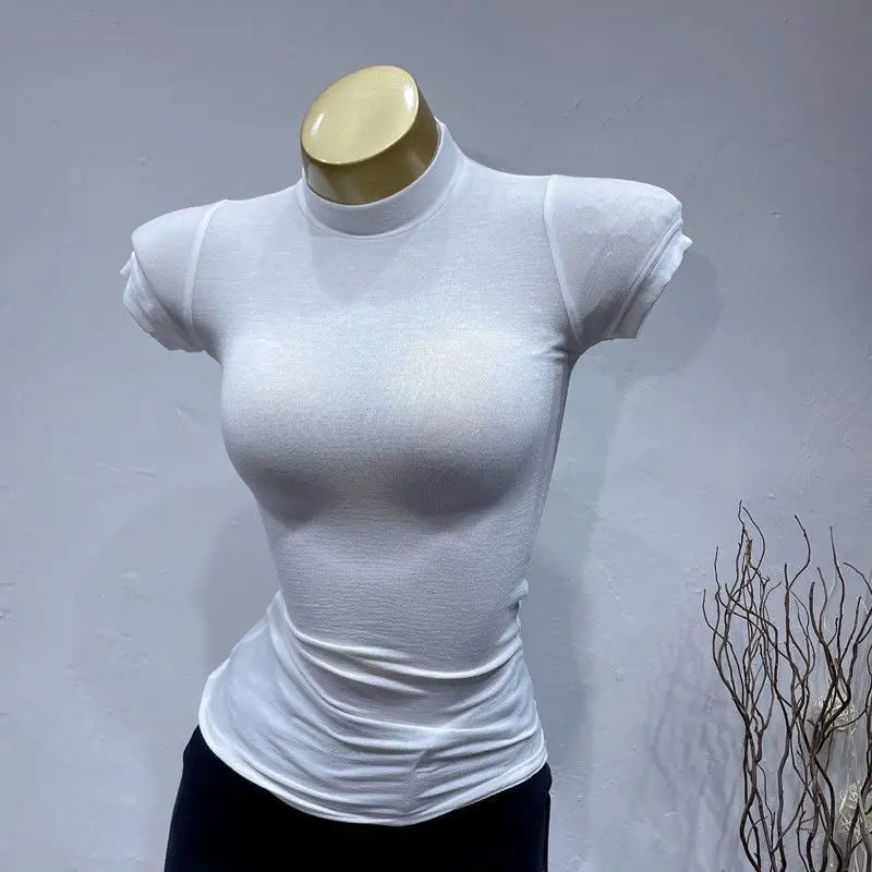 Ribbed Knit Turtleneck Crop Top | Slim Fit Festival Essential