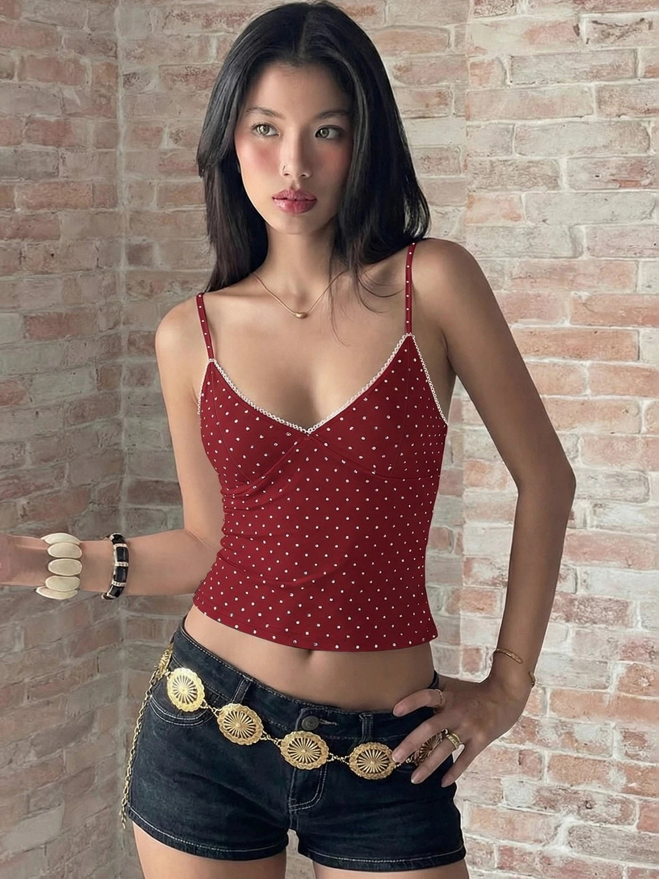 Dulzura Backless Polka Dot Ruffle Camisole | Y2K Party Top