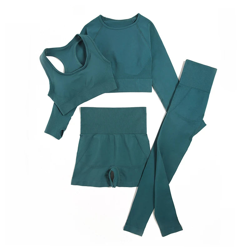 Seamless Gym Sportswear Set | 2, 3 or 4-Piece Yoga Activewear