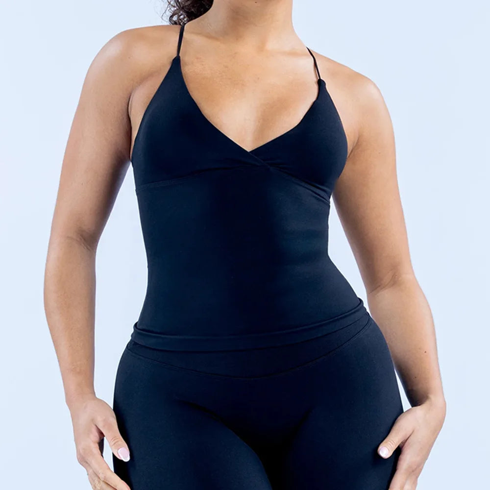 Seamless Padded Sports Camisole | Backless Cross Yoga Vest