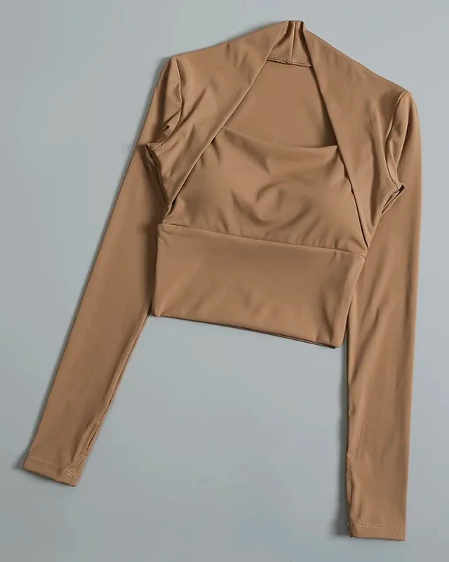 Chest Cushion Long Sleeve Sports Top