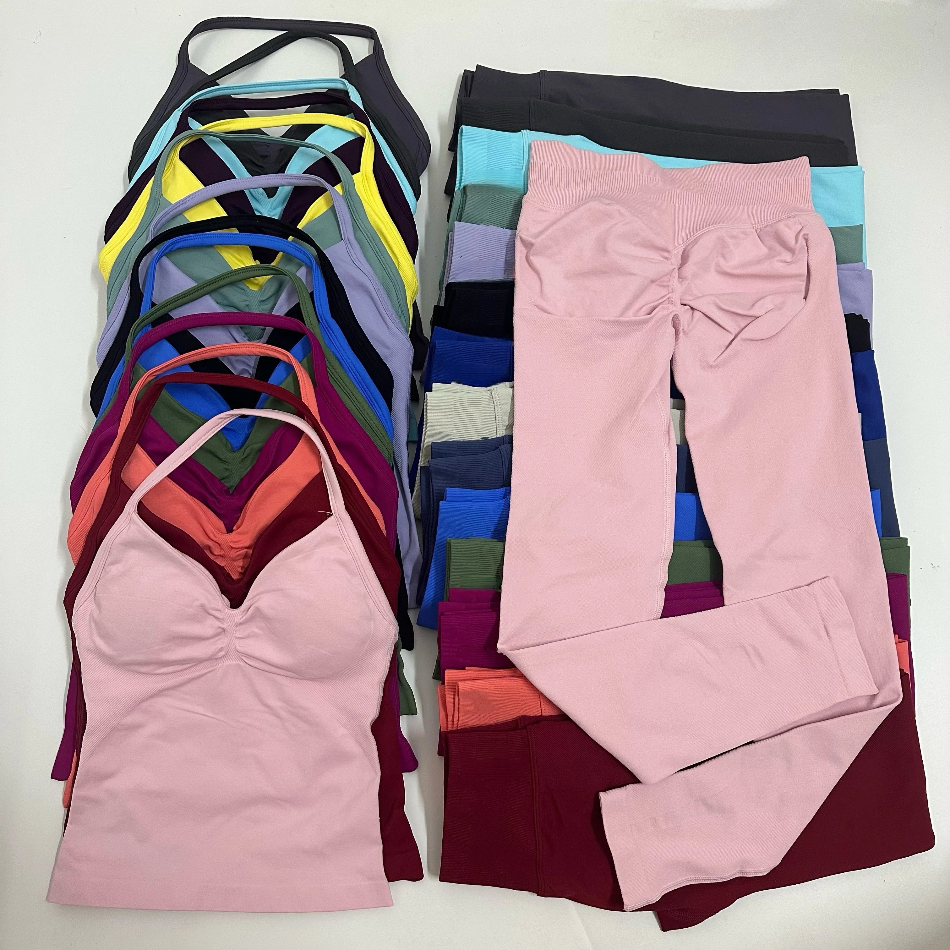 2-Piece Yoga Set - Backless Tank High Waist