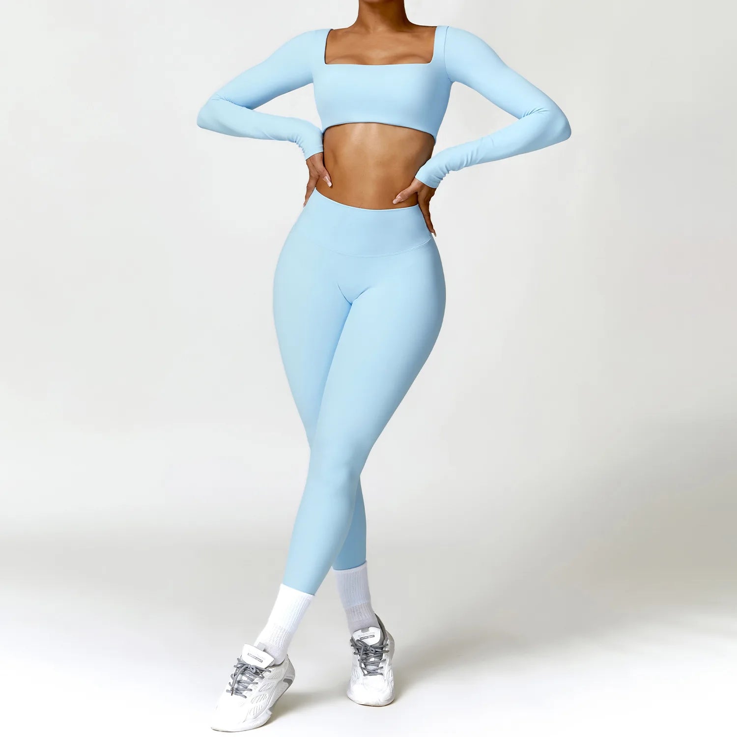 2-Piece Yoga Suit - Quick-Dry Long Sleeve Set