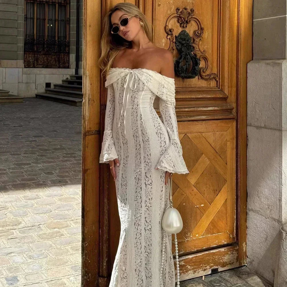 Lace Evening Gown | Elegant Sheath Party Dress in Mini & Maxi Lengths