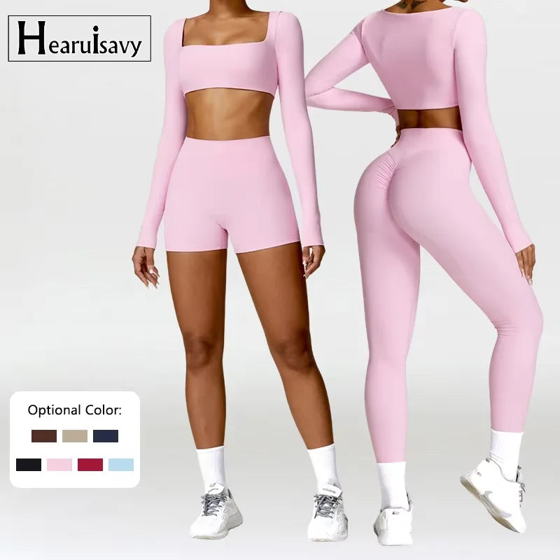 2-Piece Yoga Suit - Quick-Dry Long Sleeve Set