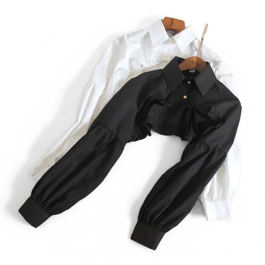 Puff Sleeve Lolita Top | Detachable Ruffled Collar Blouse