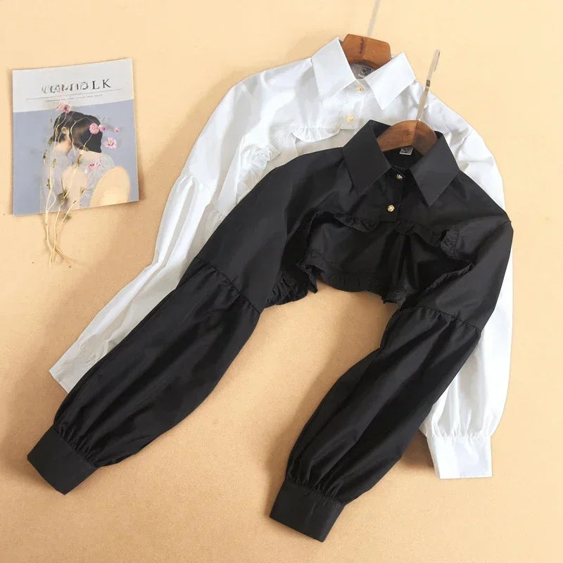 Puff Sleeve Lolita Top | Detachable Ruffled Collar Blouse