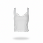 Dulzura Lace Ruffle Backless Tank Top | Square Neck Y2K Party Camisole