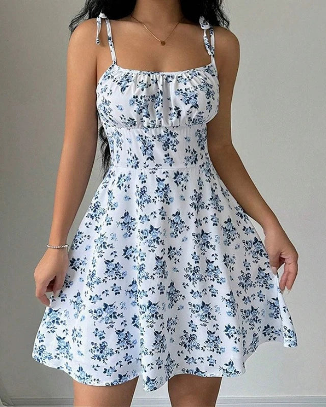 Women's Summer Floral Spaghetti Strap Beach Sundress