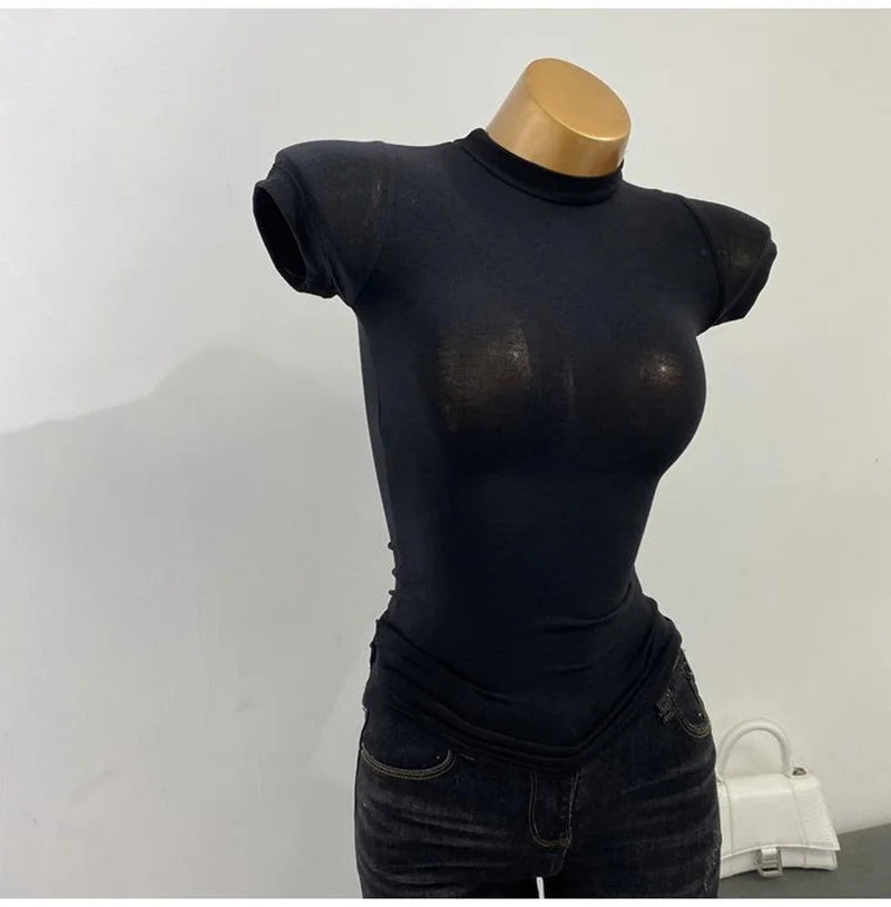 Ribbed Knit Turtleneck Crop Top | Slim Fit Festival Essential