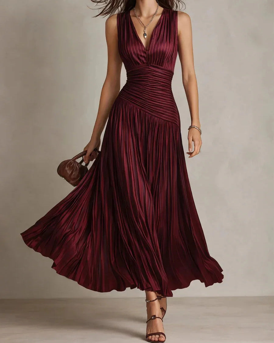 Backless Sleeveless Slim A-Line Maxi Dress