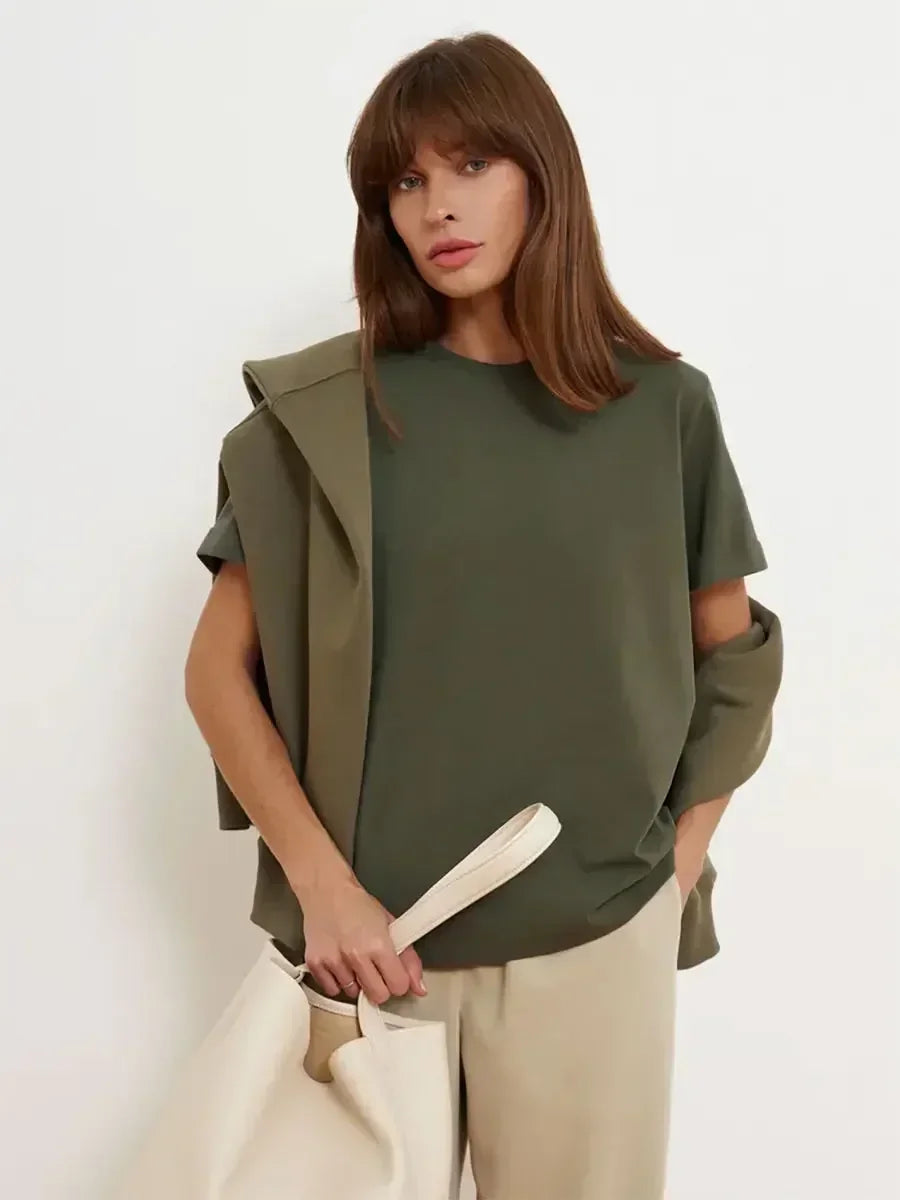 100% Cotton Basic T-Shirt - Short Sleeve Loose