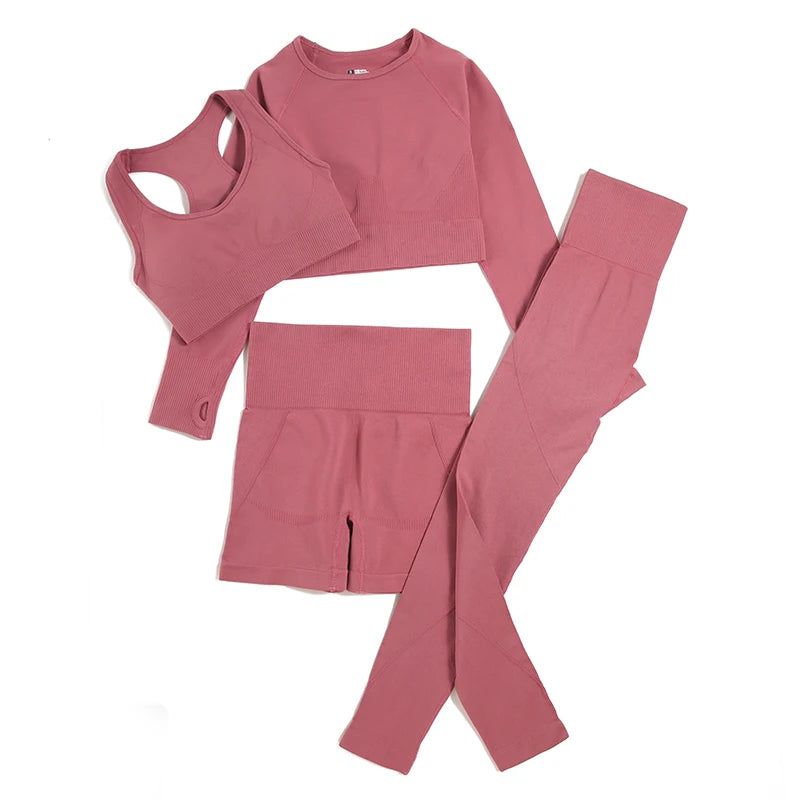 Seamless Gym Sportswear Set | 2, 3 or 4-Piece Yoga Activewear