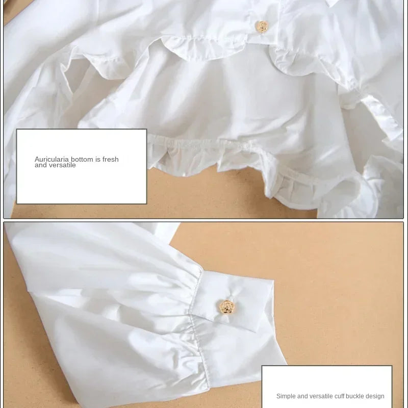 Puff Sleeve Lolita Top | Detachable Ruffled Collar Blouse