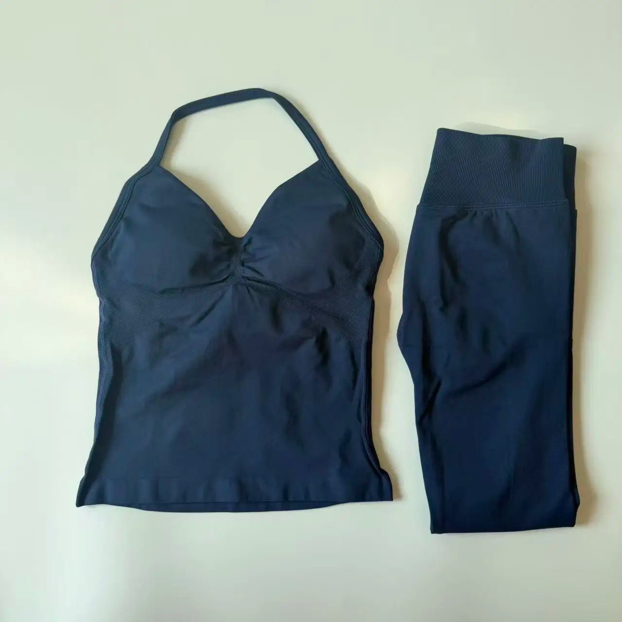 2-Piece Yoga Set - Backless Tank High Waist
