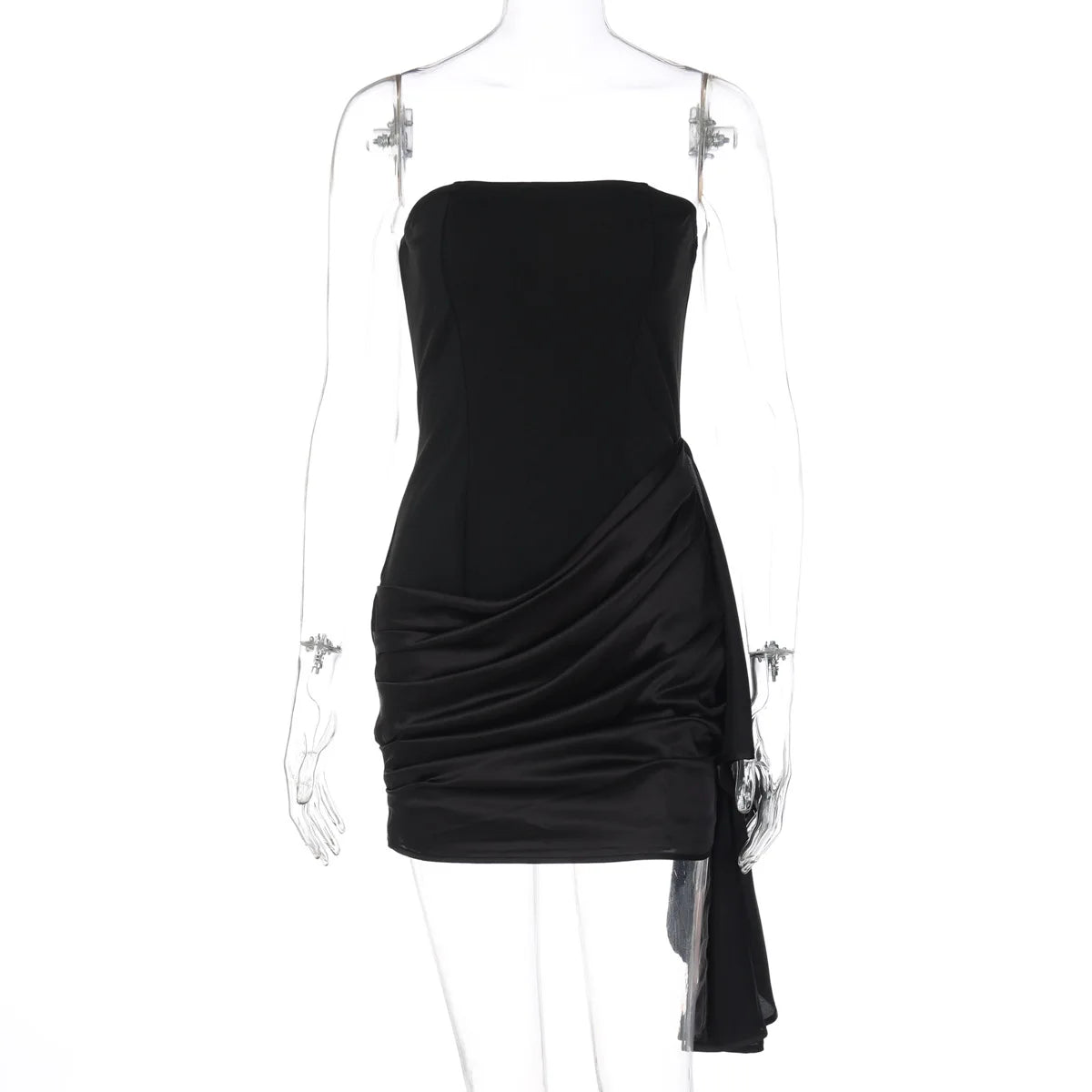 Strapless Satin Bodycon Mini Dress | Backless Pencil Party Dress