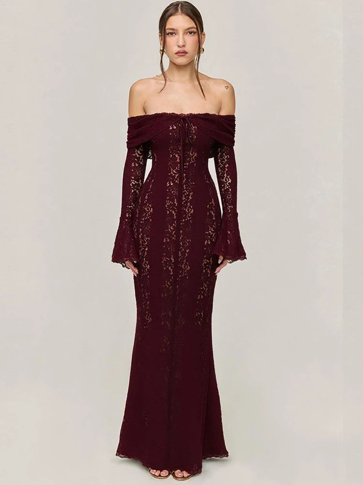Lace Evening Gown | Elegant Sheath Party Dress in Mini & Maxi Lengths