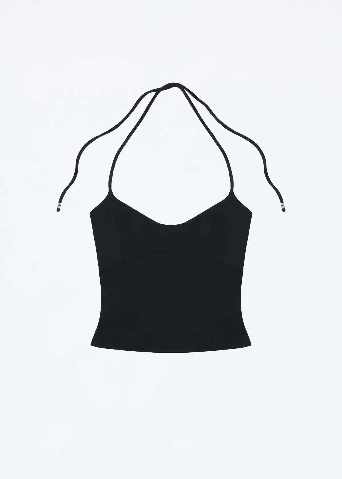 Open-Back Halter Camisole | Metal Accent Self-Tie Straps Top