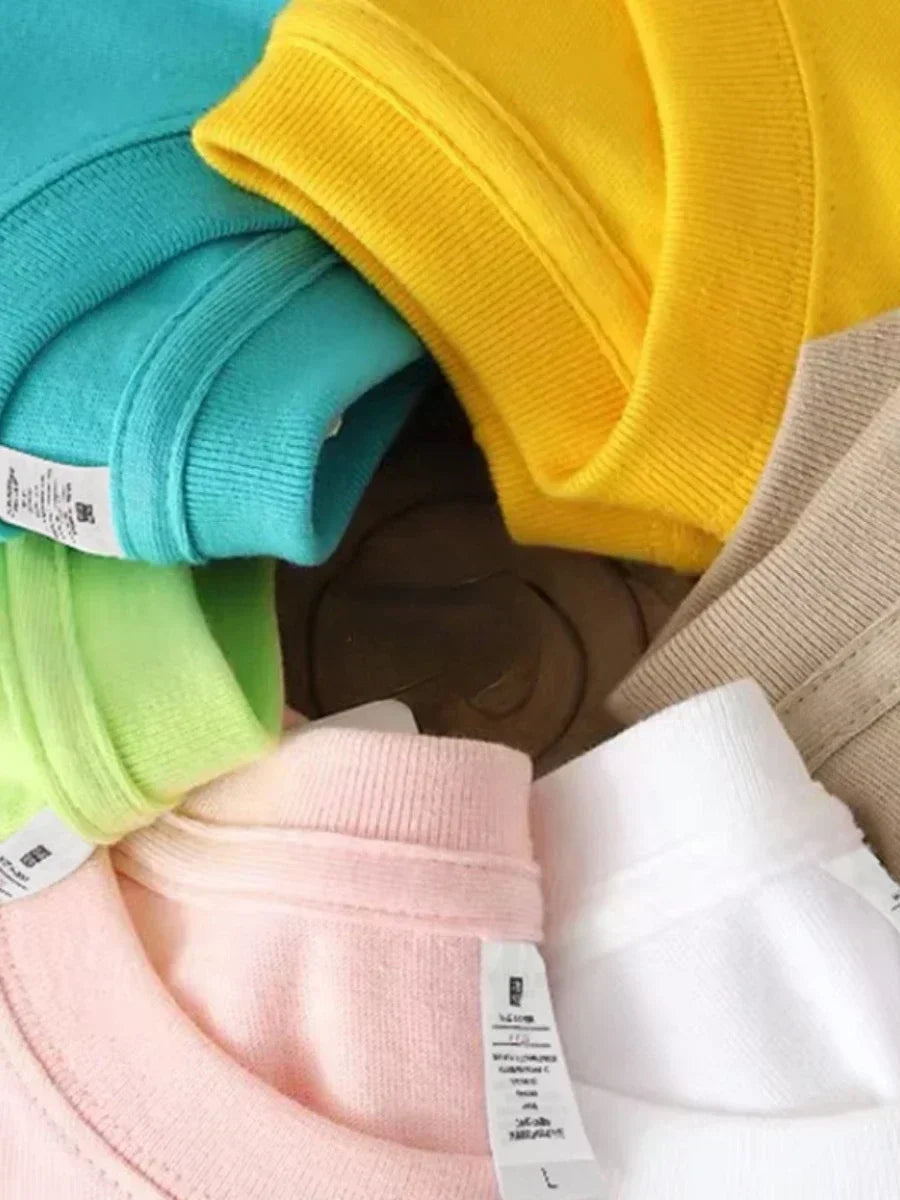 100% Cotton Basic T-Shirt - Short Sleeve Loose