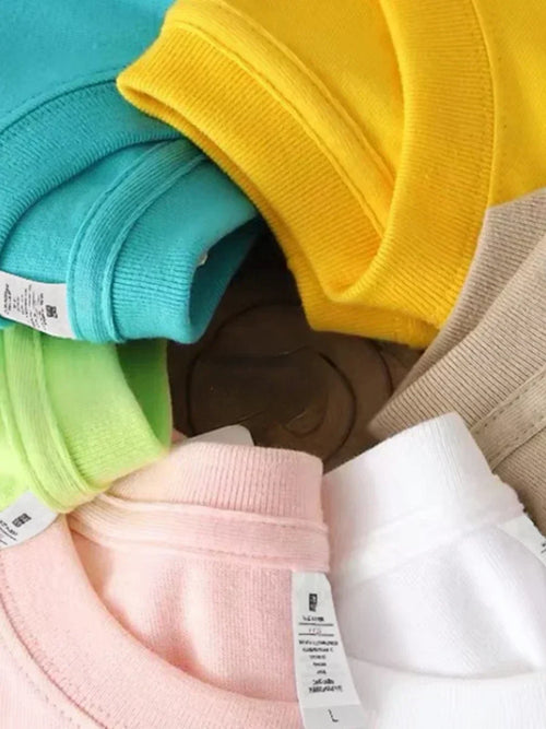 100% Cotton Basic T-Shirt - Short Sleeve Loose