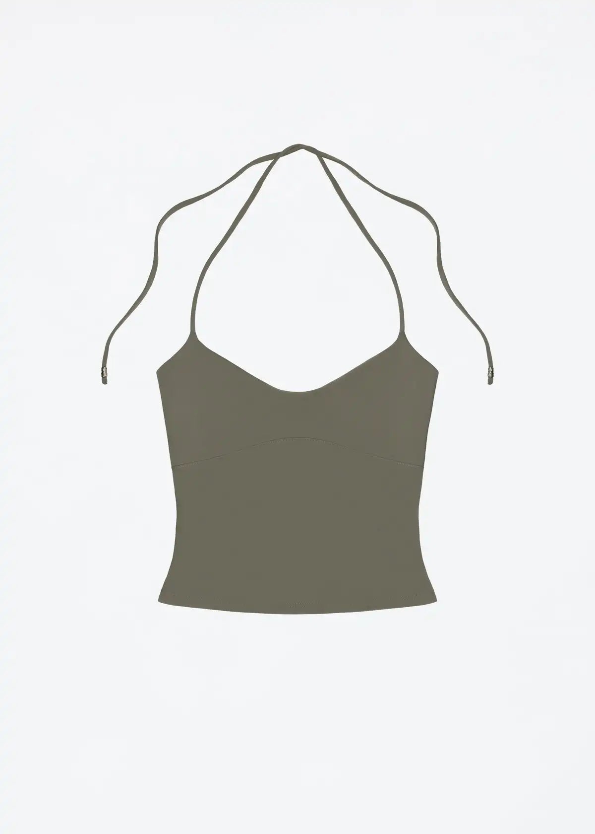 Open-Back Halter Camisole | Metal Accent Self-Tie Straps Top