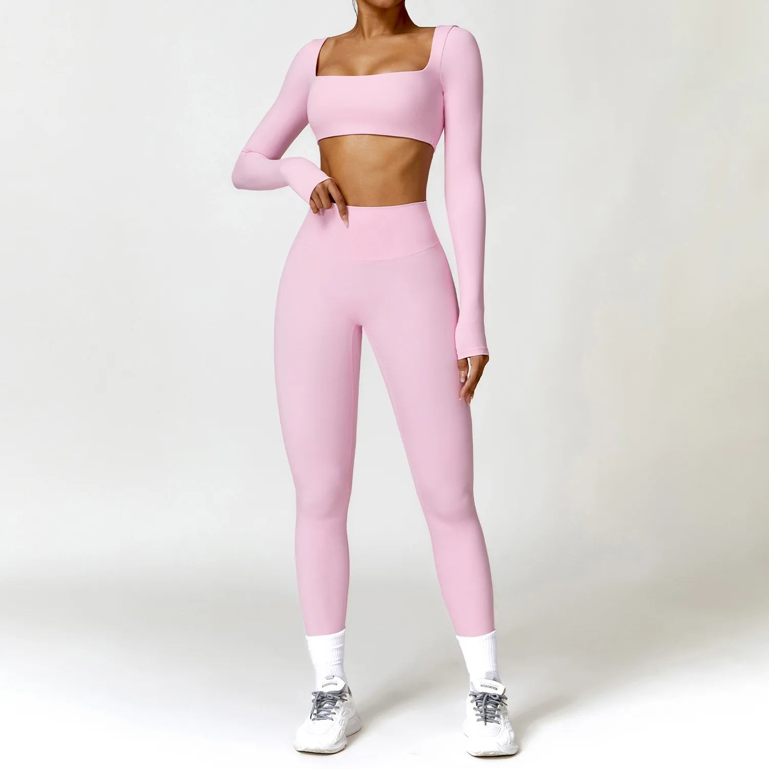 2-Piece Yoga Suit - Quick-Dry Long Sleeve Set