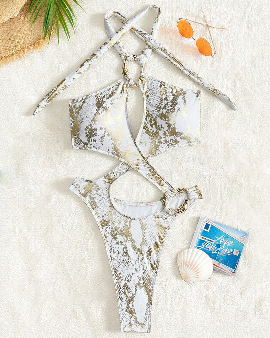 Halter Tummy Cut Out High Cut Monokini