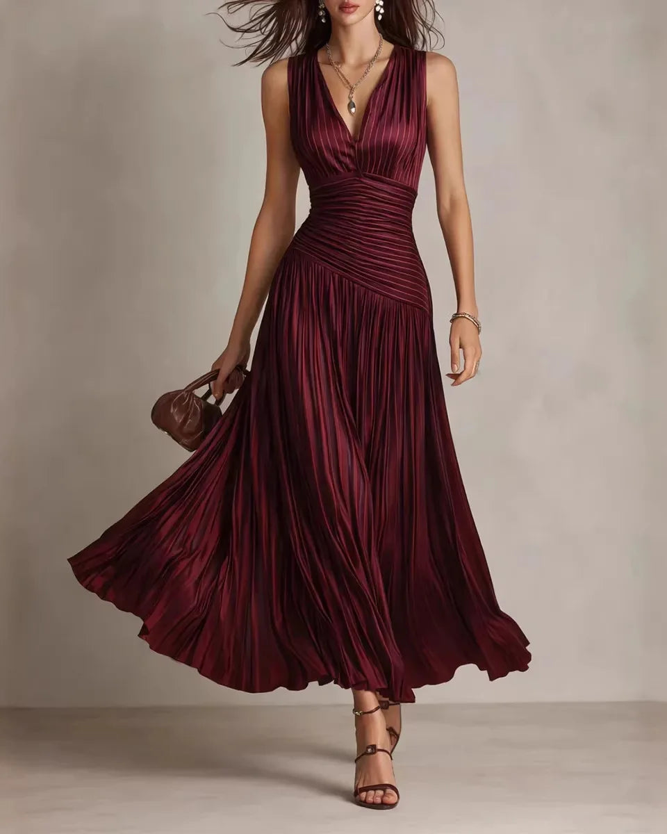 Backless Sleeveless Slim A-Line Maxi Dress