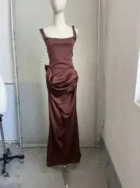 Square Neck Halter Pleated Backless Bodycon Mini Dress