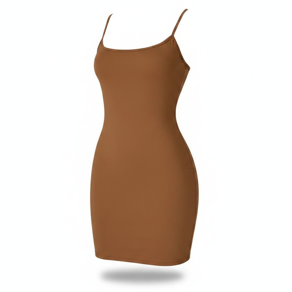 Spaghetti Strap Bodycon Mini Dress | High Stretch Sheath Club Sundress