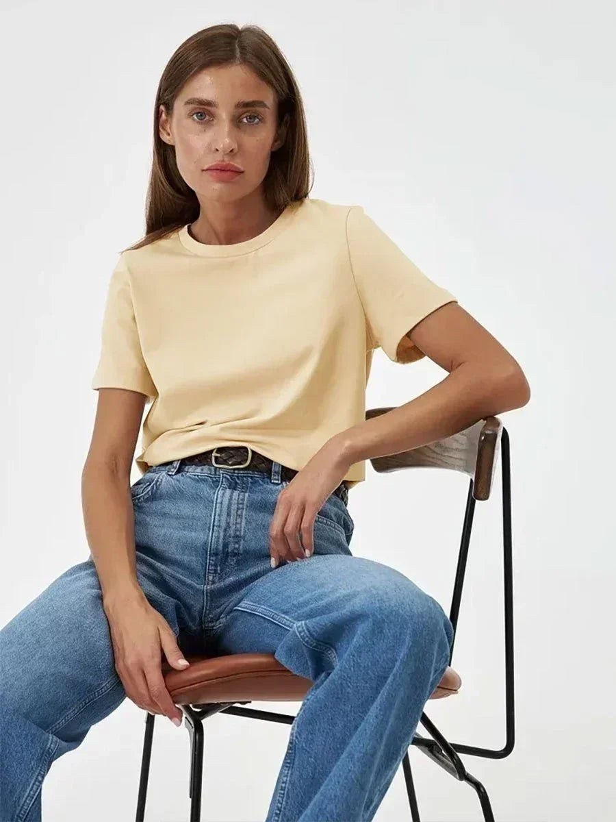 100% Cotton Basic T-Shirt - Short Sleeve Loose