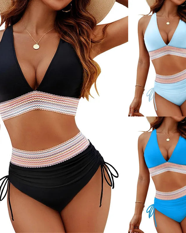 High Waist Split Bikini Swimsuit Set