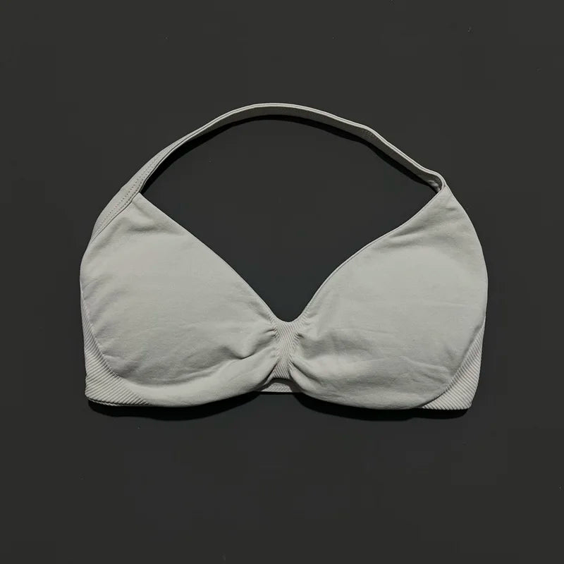 High Support Strappy Sports Bra | Seamless Scrunch Push-Up Yoga Tank