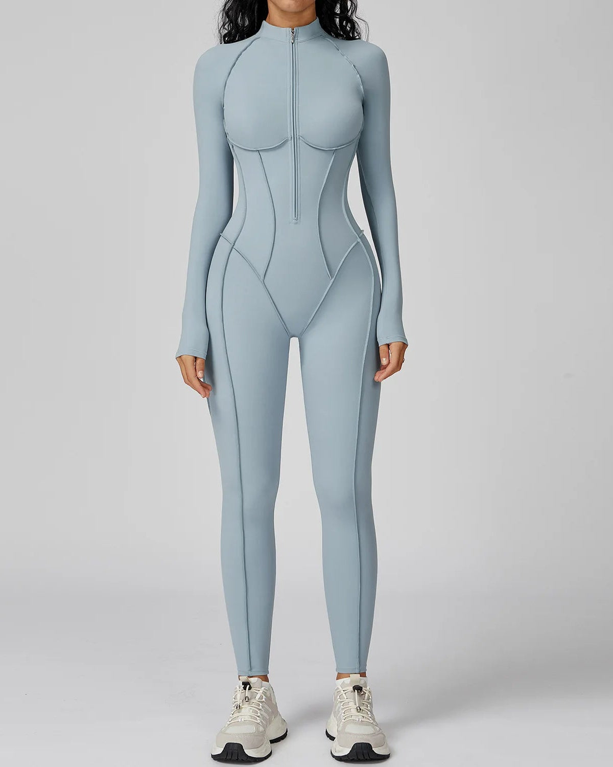Long Sleeve Zipper Yoga Bodysuit