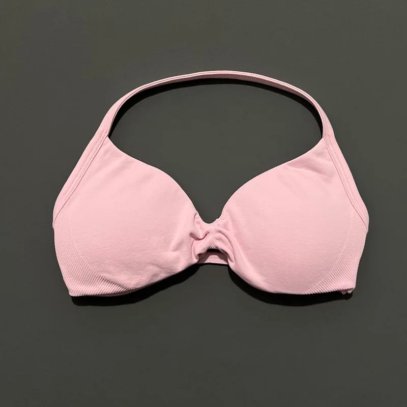 High Support Strappy Sports Bra | Seamless Scrunch Push-Up Yoga Tank