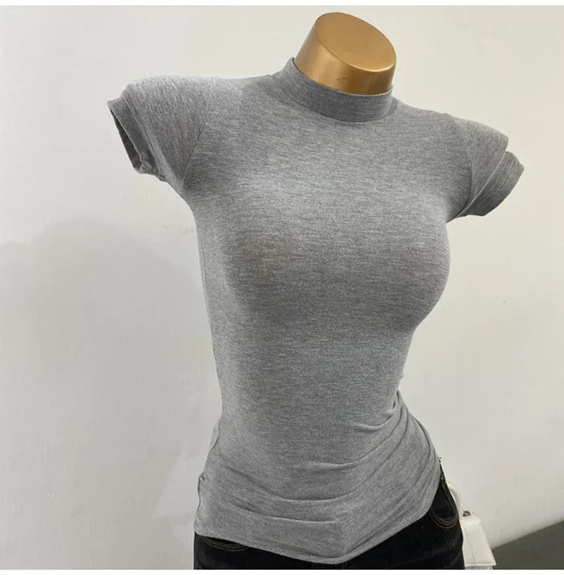 Ribbed Knit Turtleneck Crop Top | Slim Fit Festival Essential