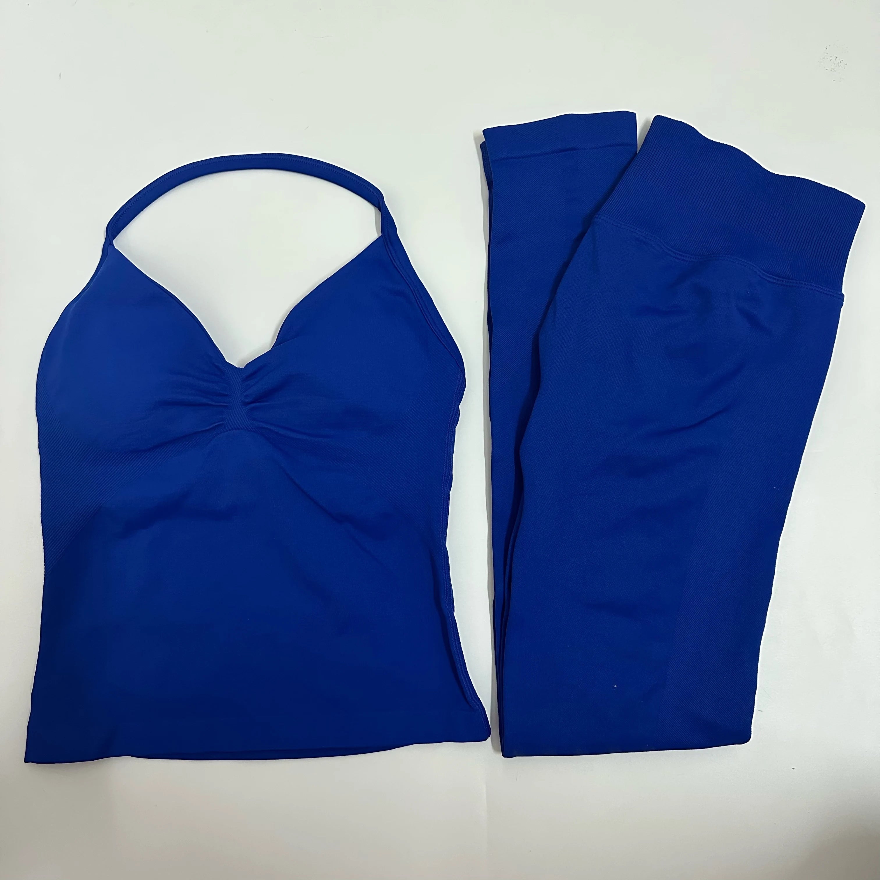 2-Piece Yoga Set - Backless Tank High Waist